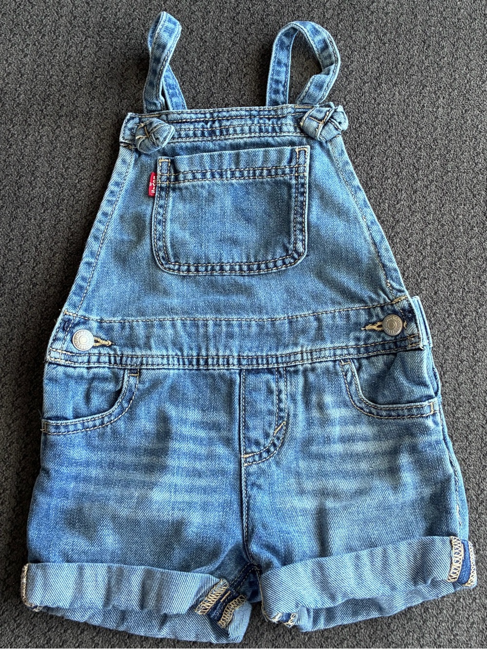 Levi's Toddler Light Blue Denim Shortalls, Size 2T